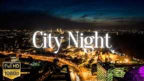 City Nights From Above -  Relaxing Video with Calm Saxophone Music